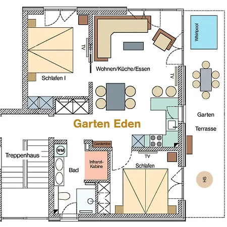 アパート Ocean House Garten Eden Mit Whirlpool
