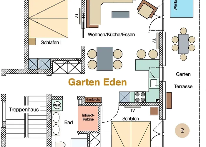 アパート Ocean House Garten Eden Mit Whirlpool